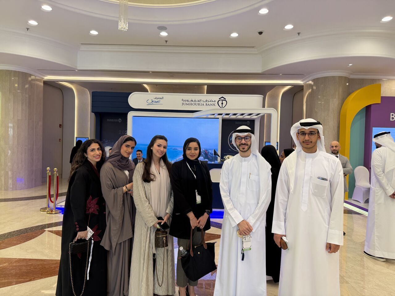 Talal Ramadhan with classmates and tutor Wafa Salman at the AAOIFI 23rd Annual Shari'ah Boards Conference at Crowne Plaza Hotel, Bahrain