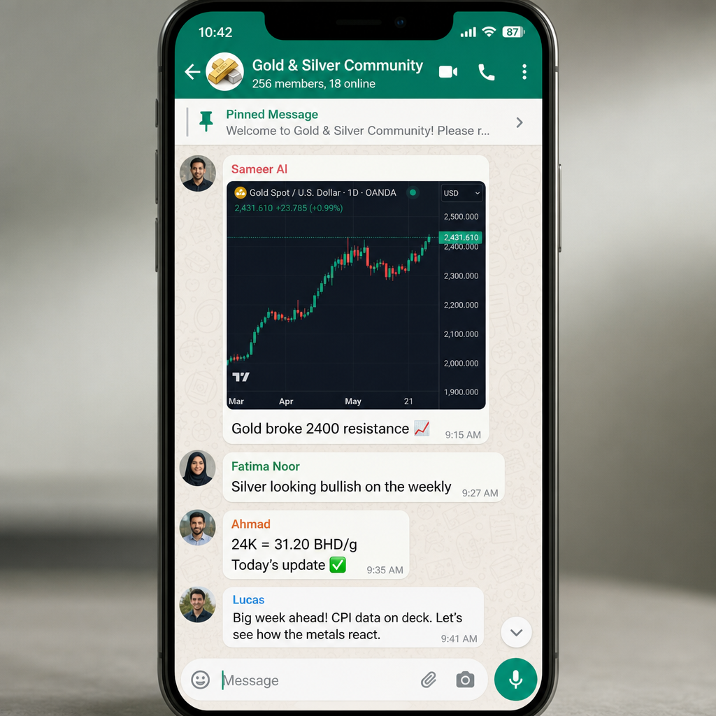 Preview of the Gold & Silver WhatsApp community chat