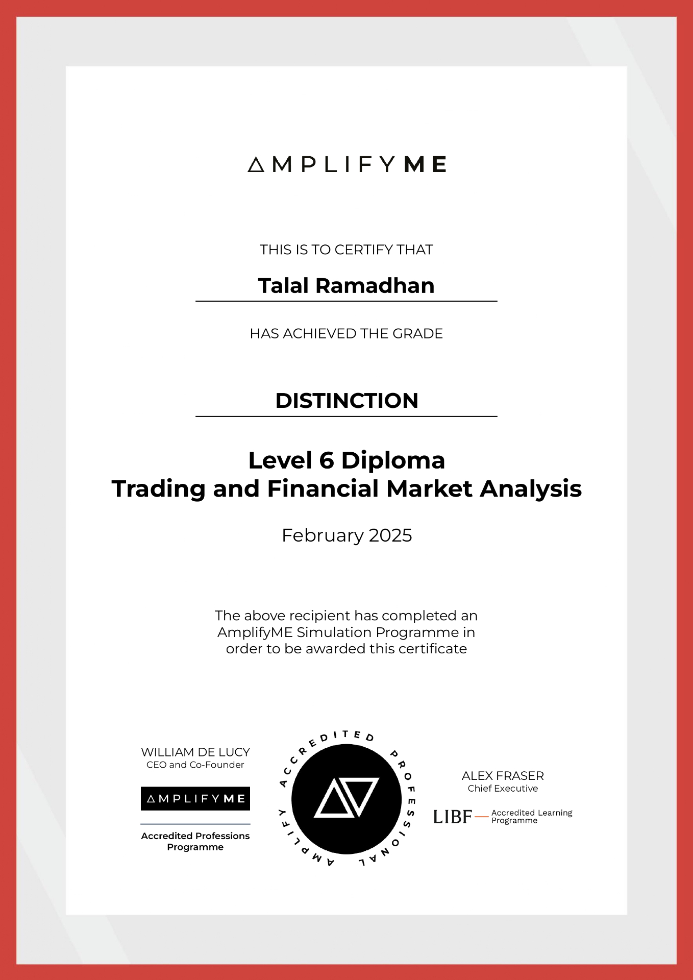 Level 6 Diploma, Trading and Financial Market Analysis