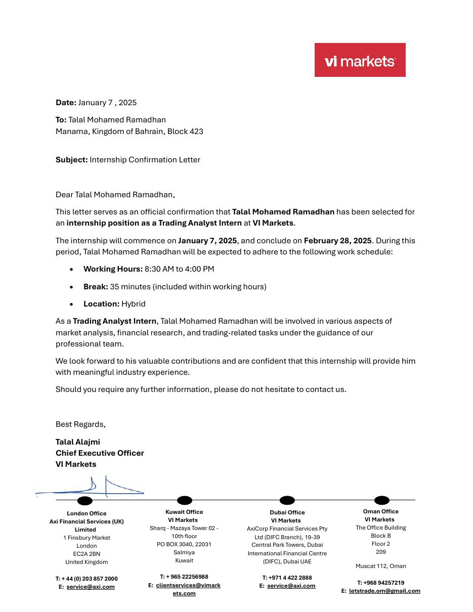 Internship Confirmation